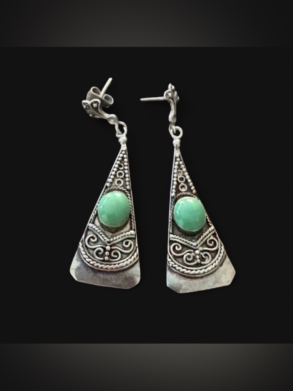 🦖 5 for $20| Southwestern Style Faux Turquoise Wedge Dangle Earrings Boho Tribal